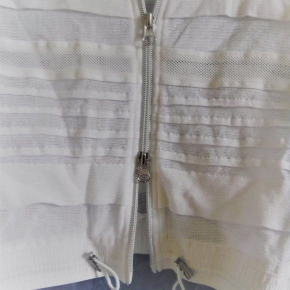 FREE PEOPLE NEW Pippa White Ruffle Double ZIP Jacket S - Picture 5 of 7